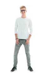Fototapeta premium in full growth. portrait of a confident stylish guy