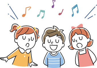Illustration material: Children singing songs