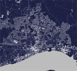 map of the city of Kingston upon Hull, East Riding of Yorkshire, Yorkshire and the Humber, England, UK