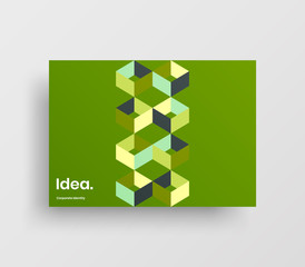 Creative business presentation vector A4 horizontal orientation front page mock up. Modern corporate report cover abstract geometric illustration design layout. Company identity brochure template.