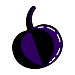 Pumpkin purple icon. Vector illustration for Halloween.