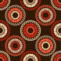 Aztec elements. Ethnic boho ornament. Seamless pattern. Tribal motif. Vector illustration for web design or print.