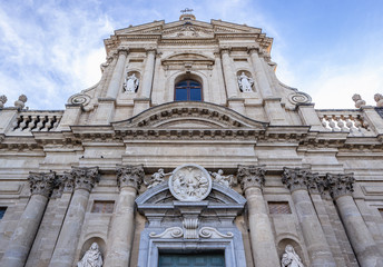 Fototapeta na wymiar St Teresa Roman Catholic church in Palermo, Sicily Island in Italy
