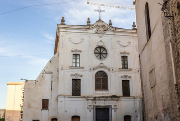 Facade of Oratorio dei Bianchi Church in Kalsa area of Palermo, Sicily Island in Italy