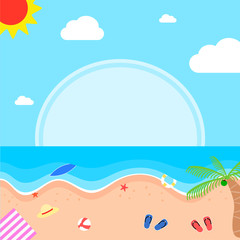 Fototapeta na wymiar beach and sky in summer. background template banners.