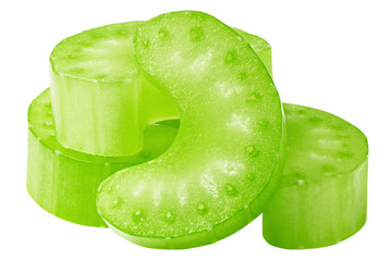 celery slice isolated on white background, clipping path, full depth of field