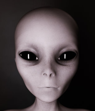 Alien,Woman from the outside world,3d rendering