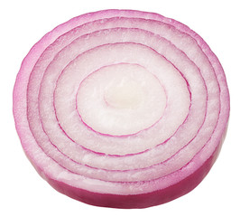 red onion isolated on white background, clipping path, full depth of field