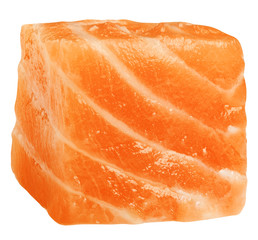 raw salmon, fish isolated on white background, clipping path, full depth of field