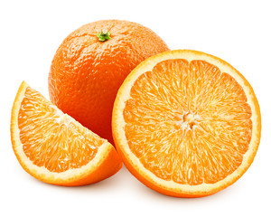 orange slice isolated on white background, clipping path, full depth of field