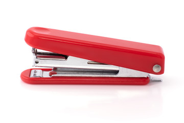 red stationery stapler isolated