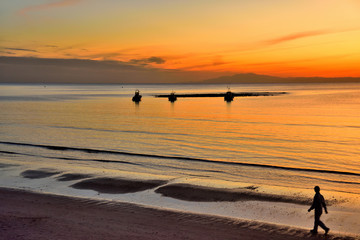 材木座海岸夕景