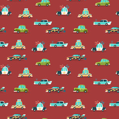 Naklejka premium Сar seamless pattern.