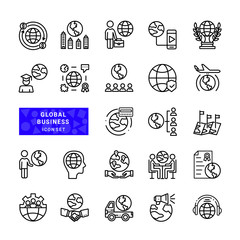 Global business icon set