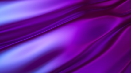 3d render, abstract violet wavy background, pink blue iridescent texture, ripples. Modern fashion textile, trendy design, silky fabric