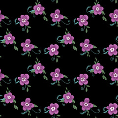 Obraz premium Fashionable cute pattern in nativel flowers. Floral seamless background for textiles, fabrics, covers, wallpapers, print, gift wrapping or any purpose.