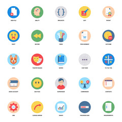  Colorful Flat Rounded Icons Pack 