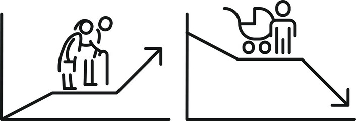 Population aging icon