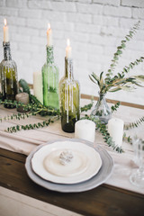 table setting with wedding