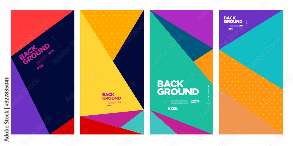 Aufkleber vector abstract flat geometric and curve colourful background pattern for summer