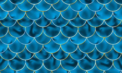 Fototapeta premium Mermaid scales. Fish squama. Blue pattern. Vector.