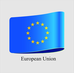 EU country flag icon with white background