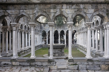 St Andrews monastery cloister from 1000 at Genoa, Italy