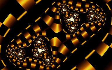 Fototapeta na wymiar Gold dark abstract fractal background
