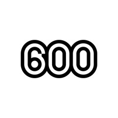 Number 600 vector icon design