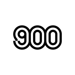 Number 900 vector icon design