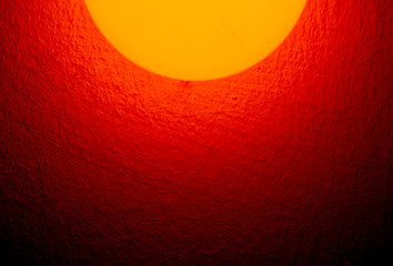 Beautiful abstract black and sun red background on dark of elegant dark yellow vintage grunge wall...