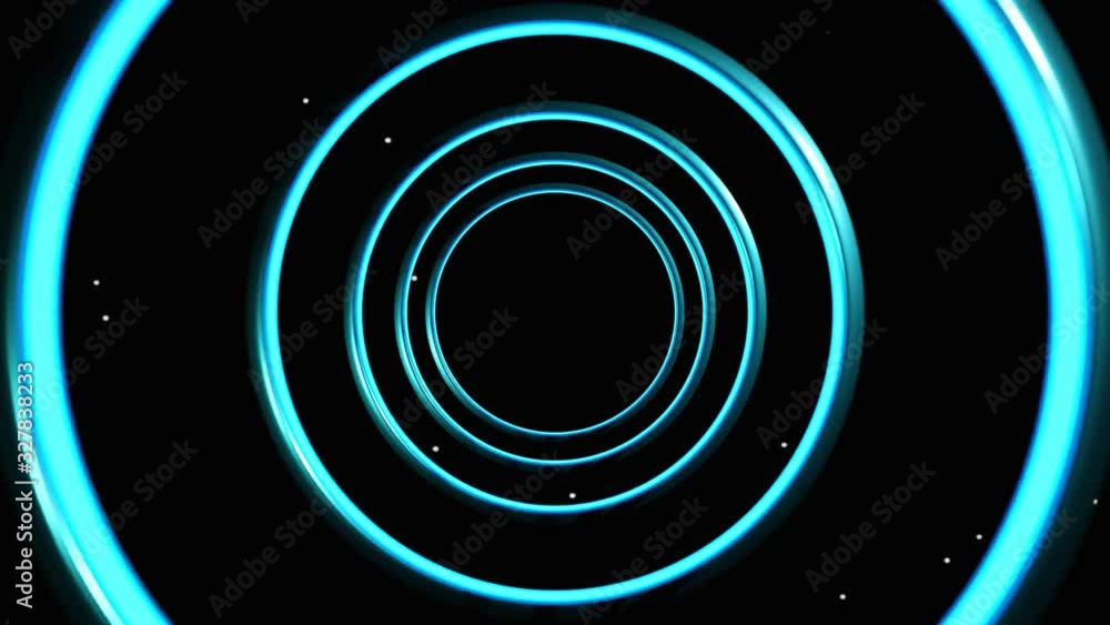 Aufkleber glowing neon abstract futuristic light circle hi-tech space 3d rendering