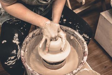 Master class in pottery. Handmade ceramic products.