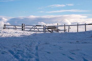 Pentland Hills on a snow day in Edinburgh, UK