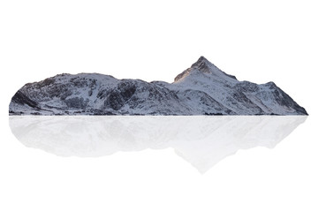Snowy mountain range on winter at Norway
