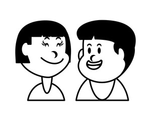 children smiling on white background