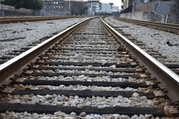 Obraz premium Railroad tracks and landscape in Atlanta