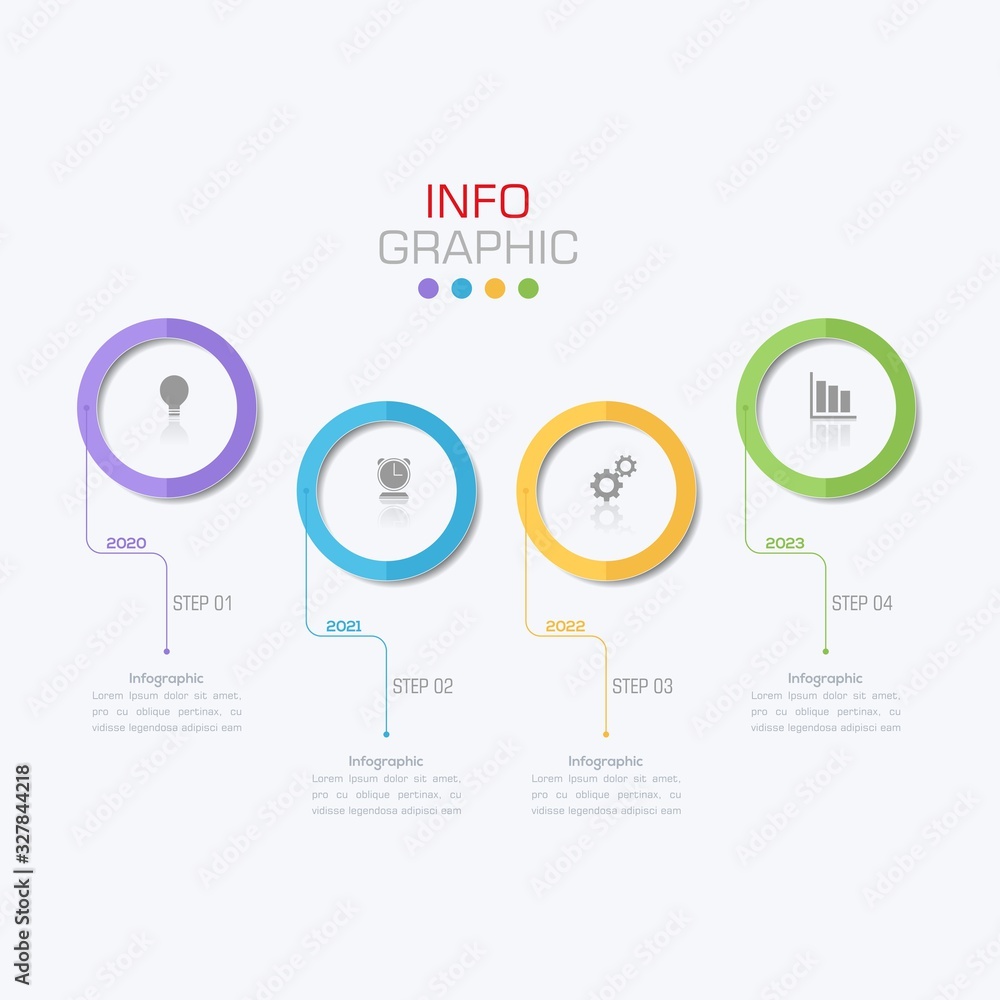 Fototapete business data visualization. infographic element with icons and options or steps. can be used for pr
