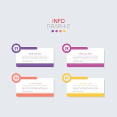Business data visualization. Infographic element with icons and options or steps. Can be used for process, presentation, diagram, workflow layout, info graph, web design. Vector business template.