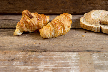 Freshly baked  French croissant