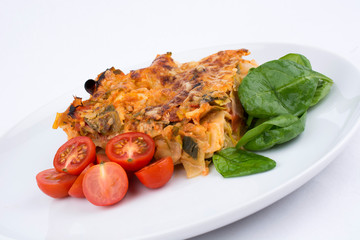 Vegetarian Lasagna with Spinach and Cheery Tomato