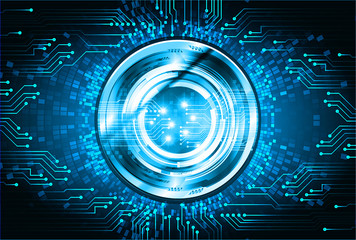 Blue eye cyber circuit future technology concept background