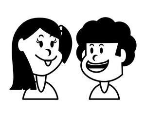 children smiling on white background