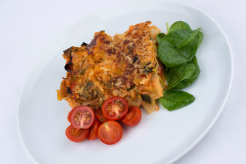 Vegetarian Lasagna with Spinach and Cheery Tomato