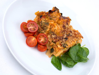 Vegetarian Lasagna with Spinach and Cheery Tomato