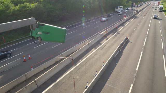 Average Speed Traffic Camera Over UK Motorway