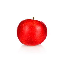 One whole red Apple isolated on a white background. Close up