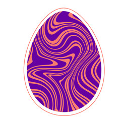 Easter egg with abstract pattern. Vector isolate in cartoon style.