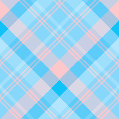 Seamless pattern in fine positive blue and pink colors for plaid, fabric, textile, clothes, tablecloth and other things. Vector image. 2