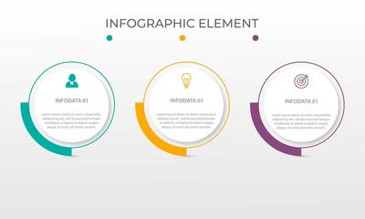 Presentation business infographic template with 3 options. Vector illustration.